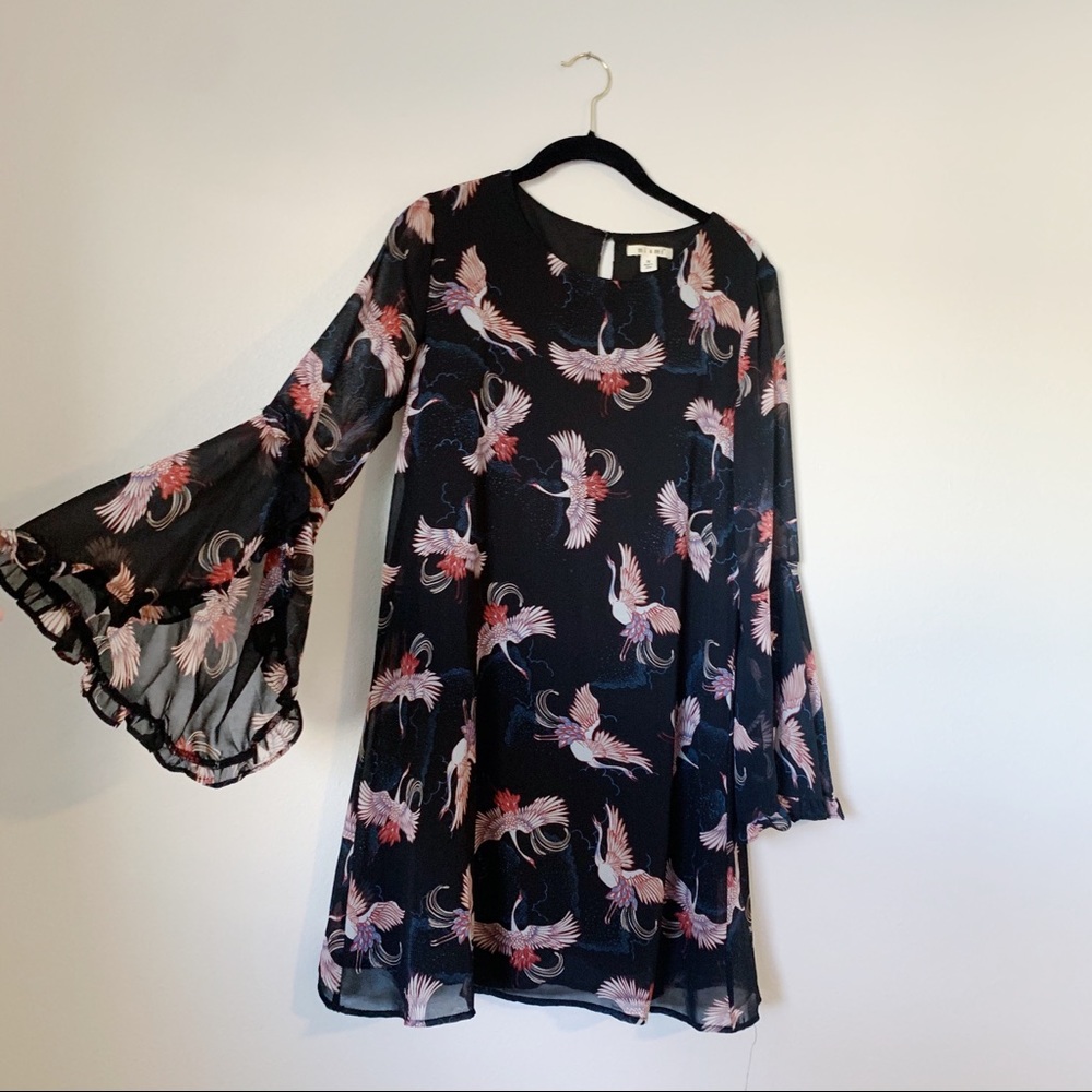 Francesca’s Swan Long Sleeve Dress